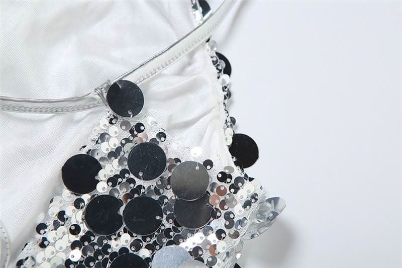 Glitter cross back self tie cami top