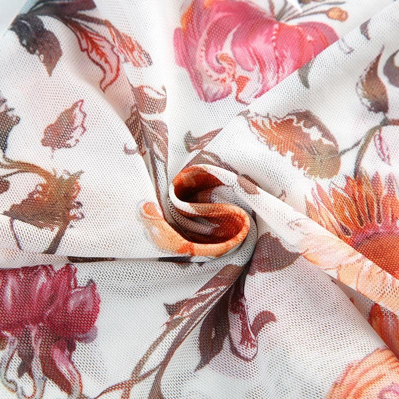 Halter contrast bowknot mesh top