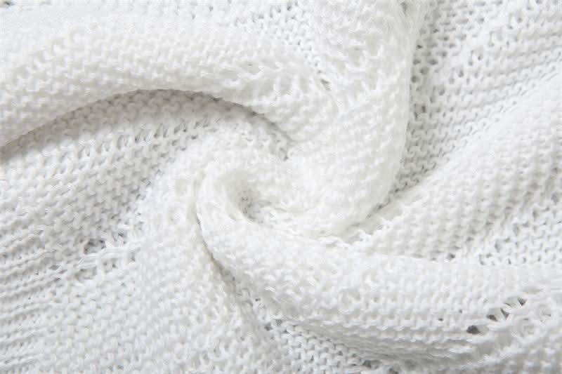 Halter v neck backless self tie knitted maxi dress