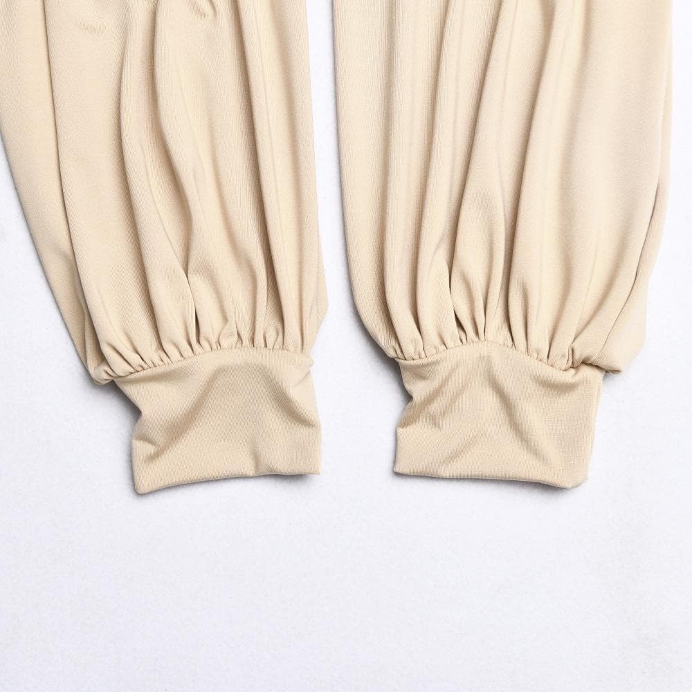 Halibuy Double layered deep v neck ruched solid bodysuit - Final Sale