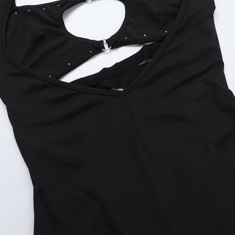 Sleeveless hollow out o ring jumpsuit