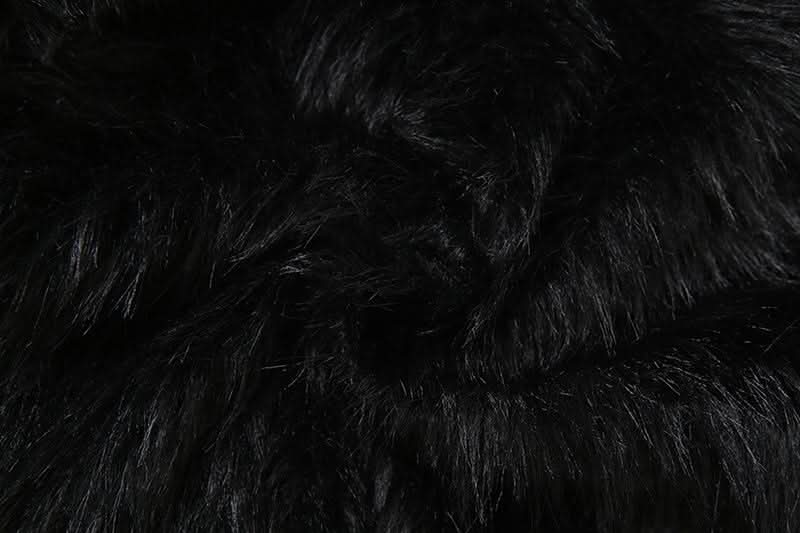 Long sleeve halter fluffy 2 piece coat top