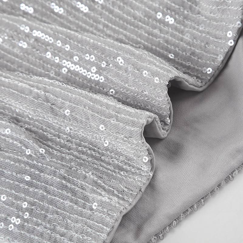 Glitter knitted patchwork letter pattern short pant