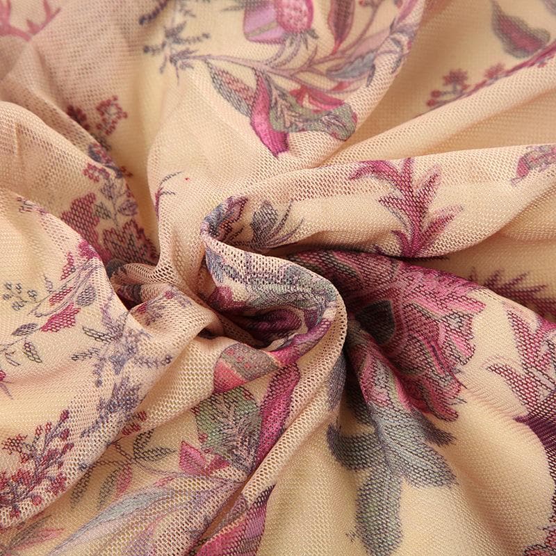 Halter button backless print ruched top