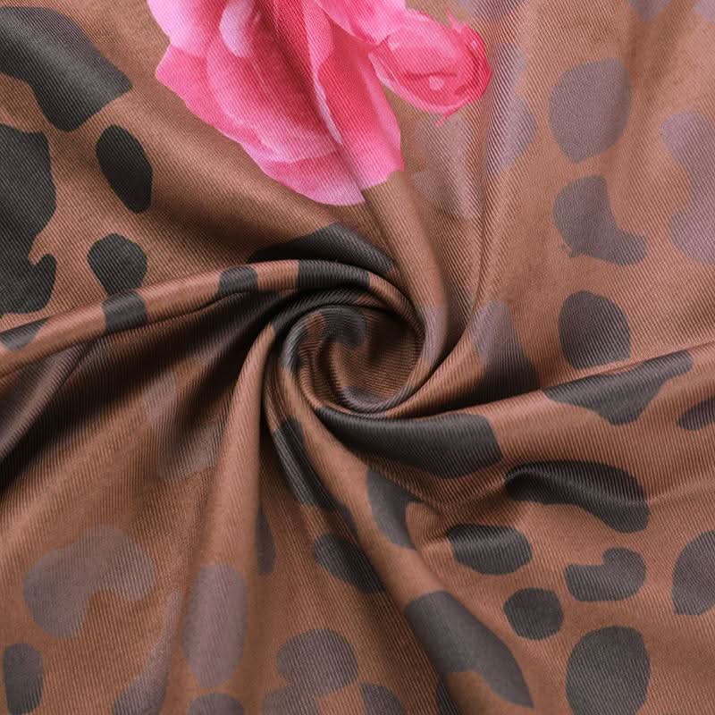 Halter cowl neck flower print ruched maxi dress