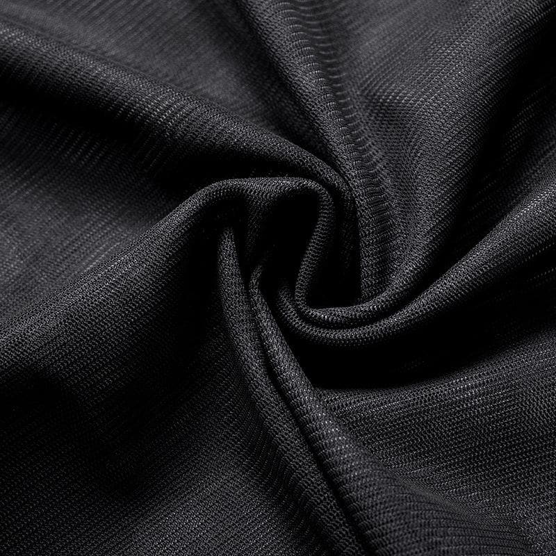 One shoulder sheer mesh print high slit maxi dress