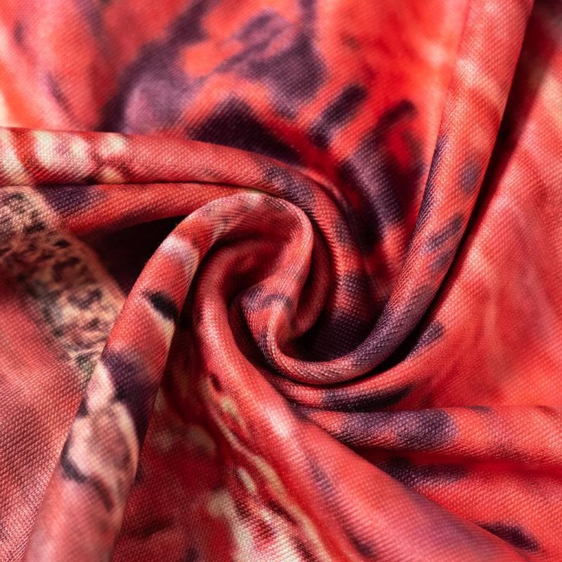 Long sleeve abstract crewneck contrast maxi dress