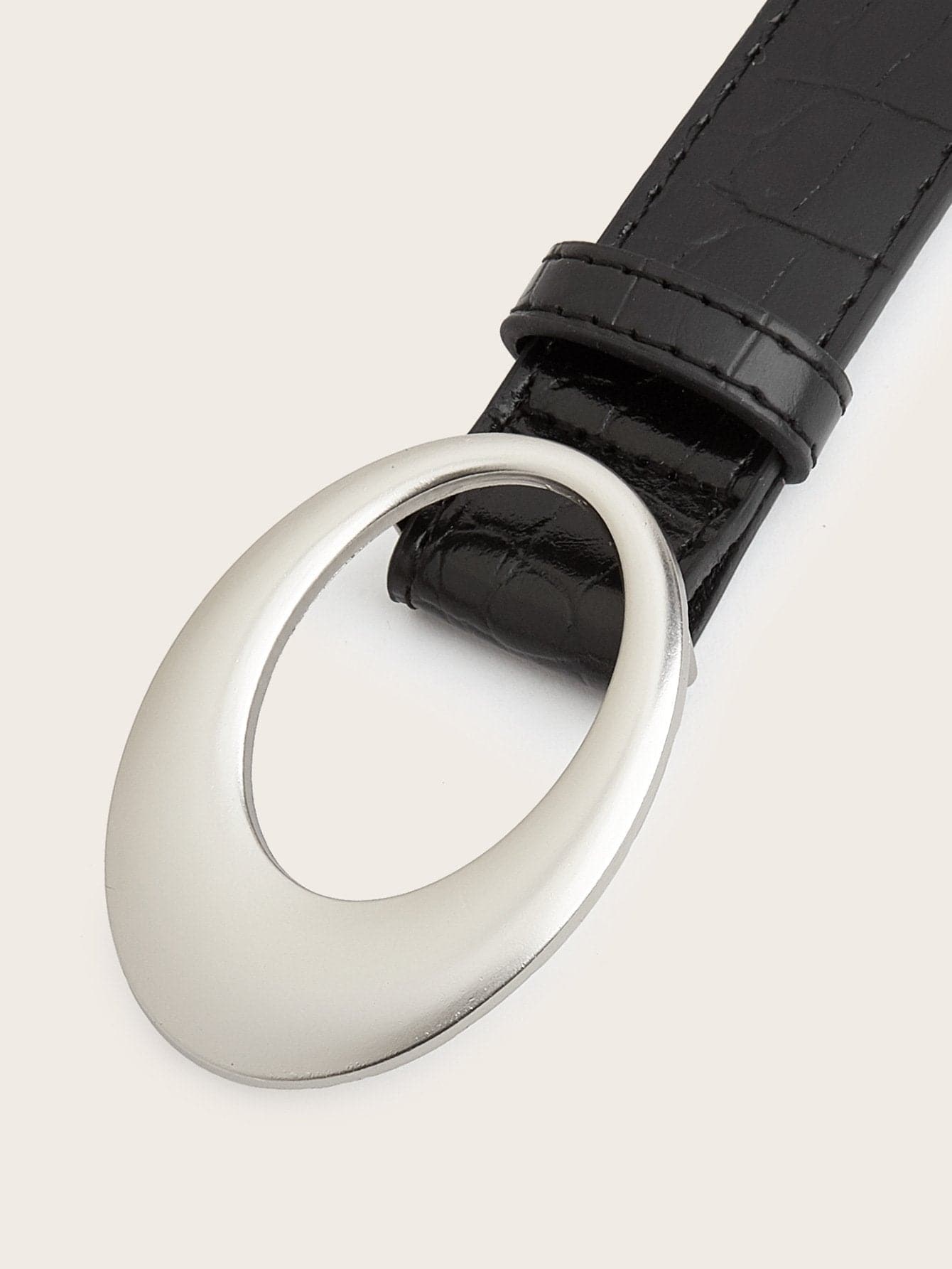 PU leather solid metal decor belt