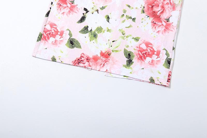 Print lace hem sweetheart neck slit cami maxi dress