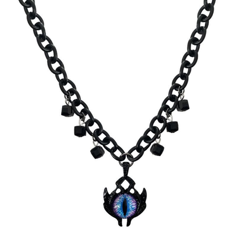 Pendant metal contrast chain necklace