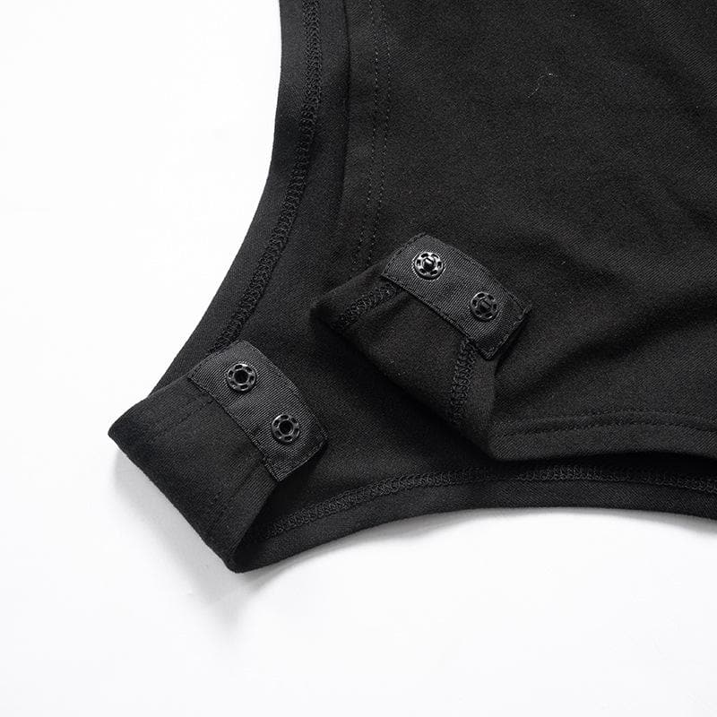 Bowknot crewneck contrast tank bodysuit