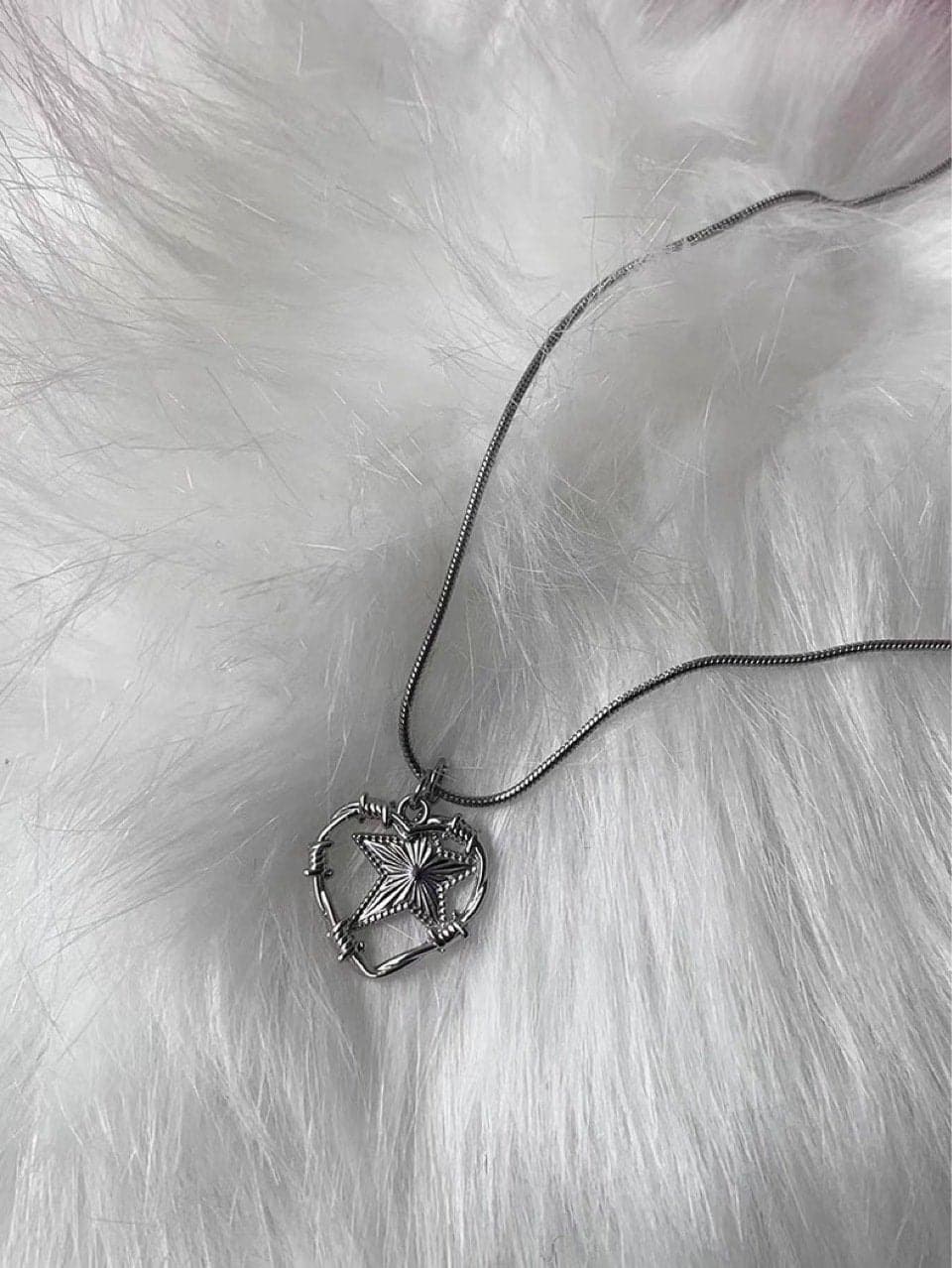 Star pendant metal chain layered choker necklace