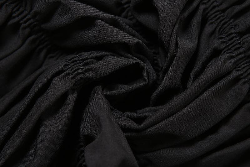 Smocked ruched low rise pant set