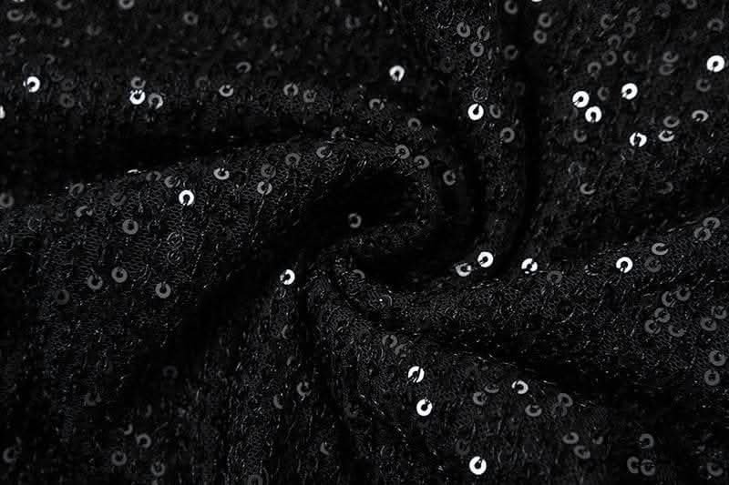 Halter gloves button glitter cowl neck irregular top-final-sale