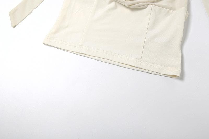 Halter cowl neck backless top