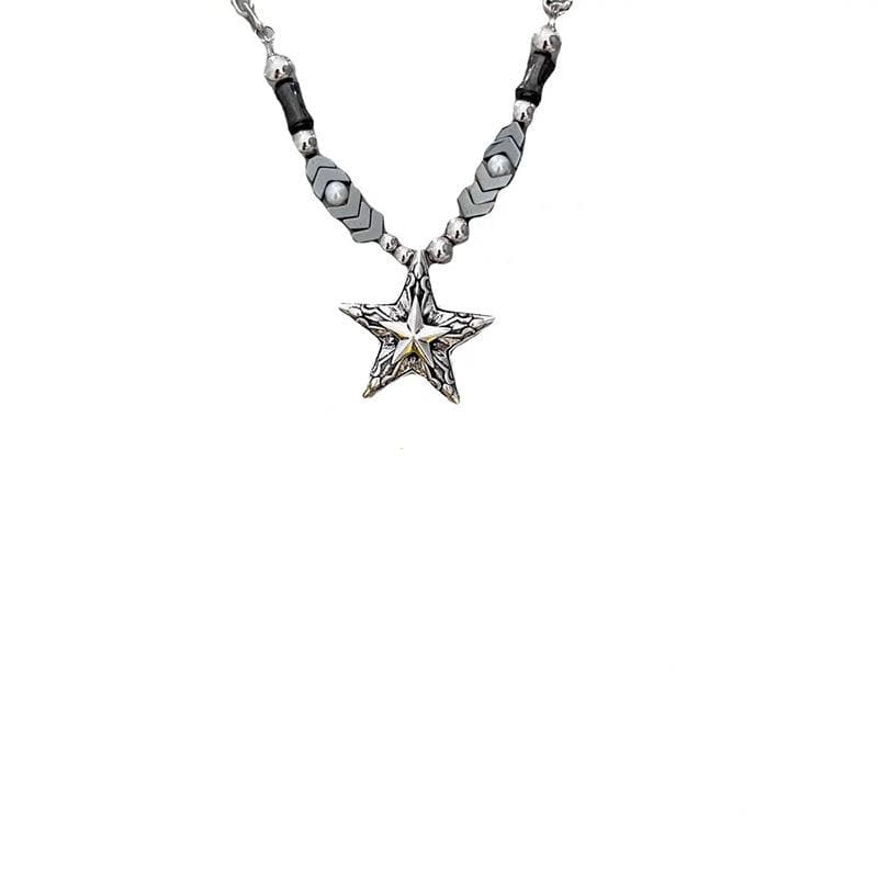 Star pendant faux pearl pendant necklace