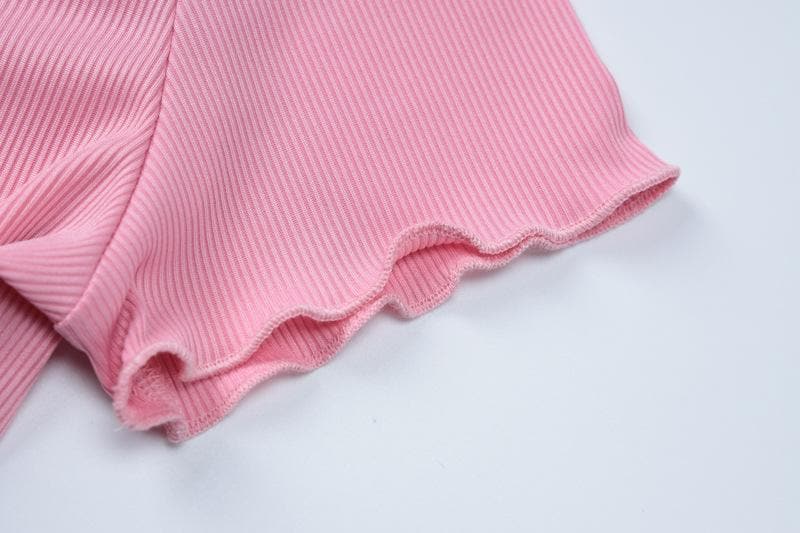 Short sleeve heart neck ruched ribbed solid maxi dress