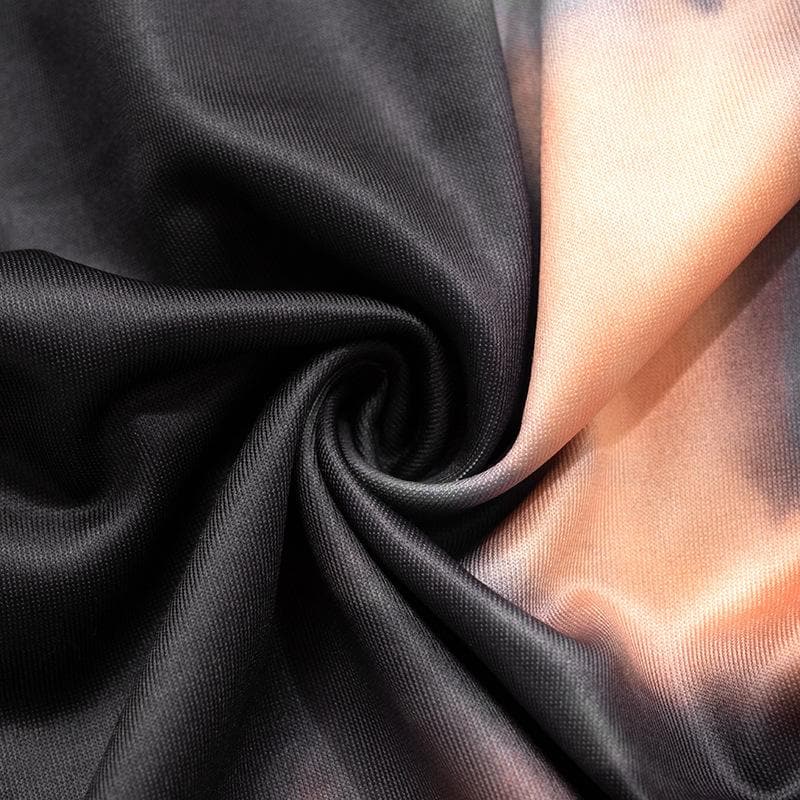 Cowl neck tie dye print backless cami maxi dress