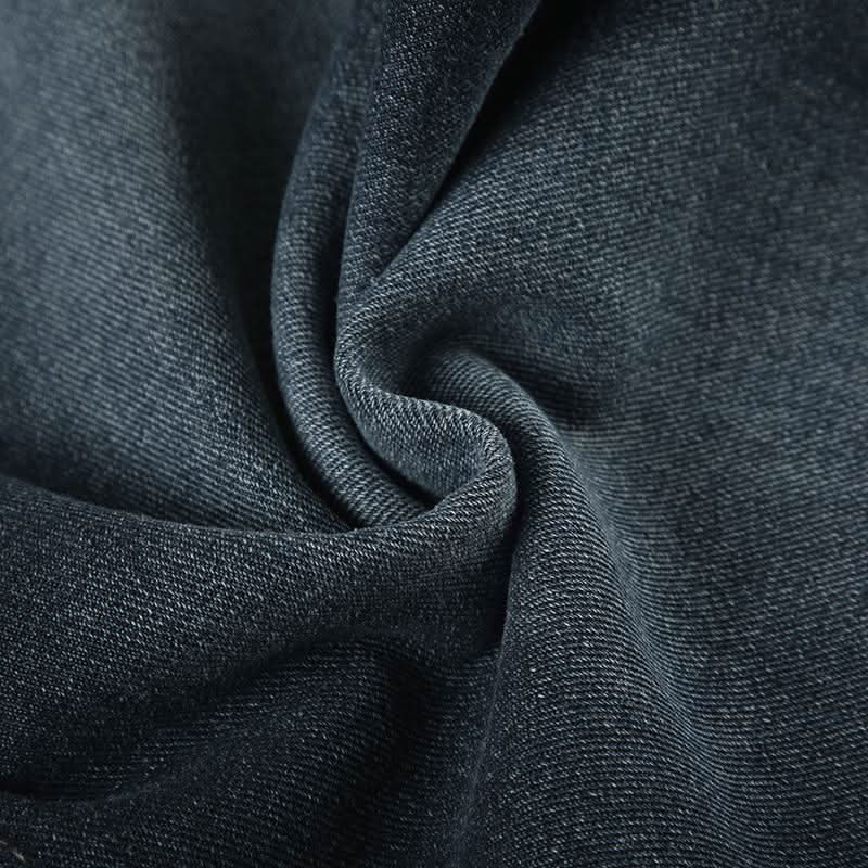 Button zip-up pocket contrast low rise jeans