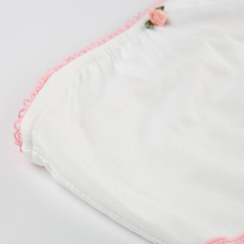 Lace hem flower applique tube top