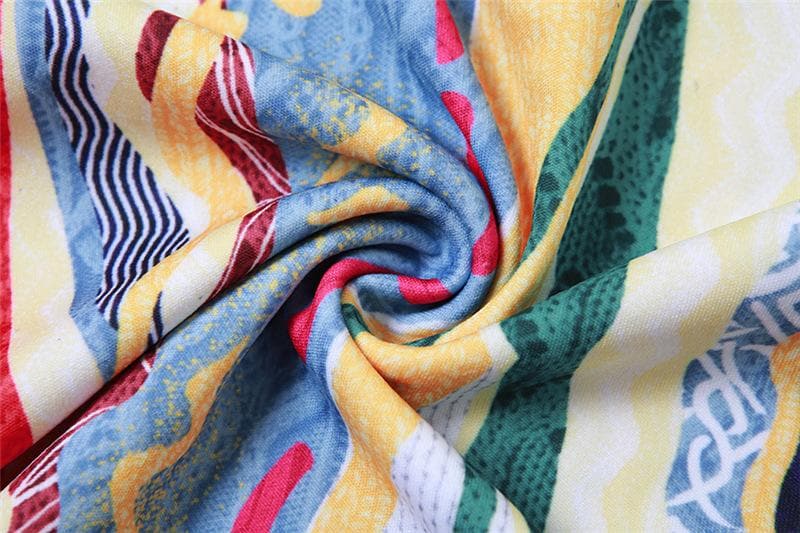 Contrast print crewneck long sleeve pant set-final-sale