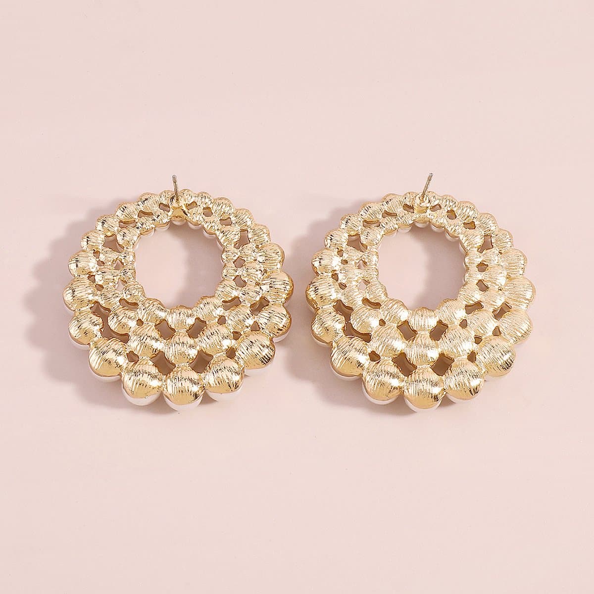 Faux pearl layered stud earrings