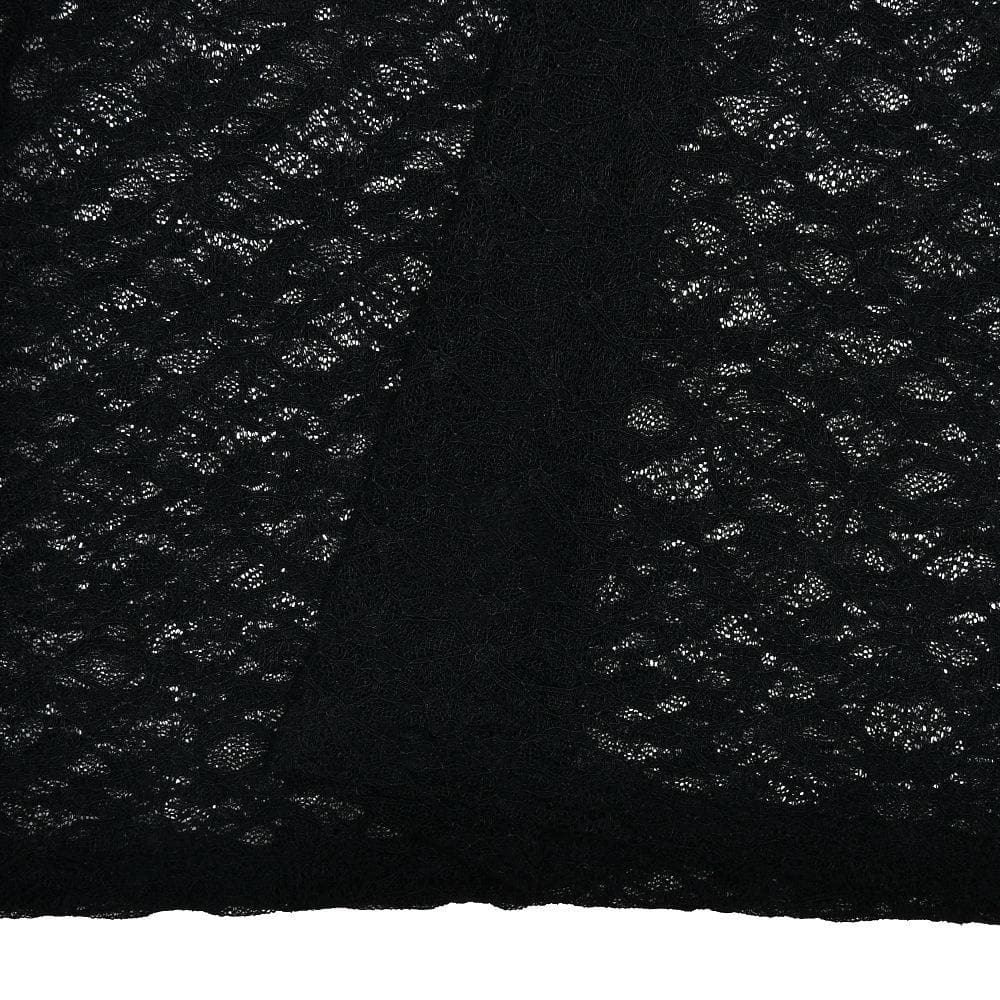 Long sleeve lace see through ruffle maxi skirt set