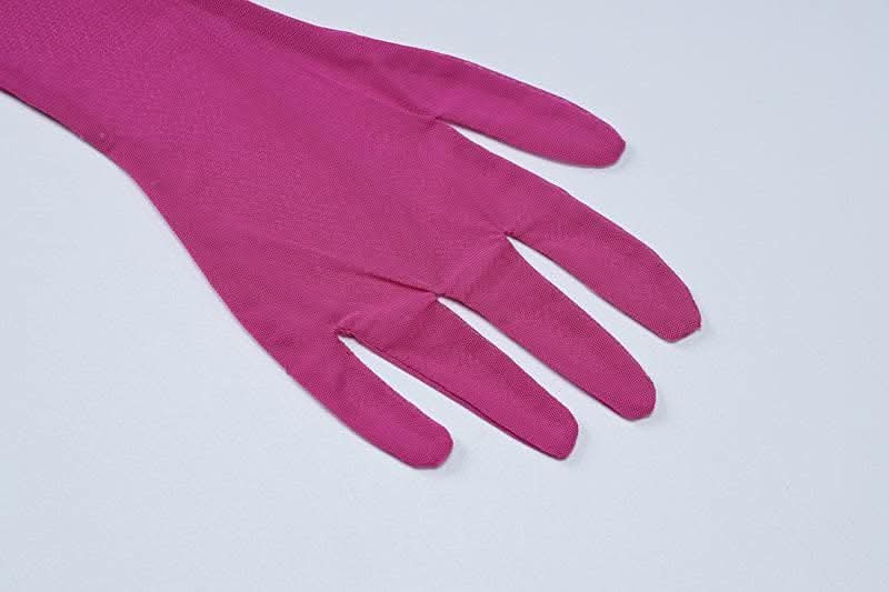 Long sleeve gloves high neck feather mesh see through maxi dress-final-sale