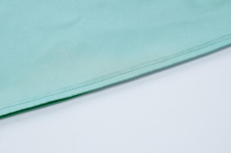 Cowl neck ruffle satin solid backless cami maxi dress