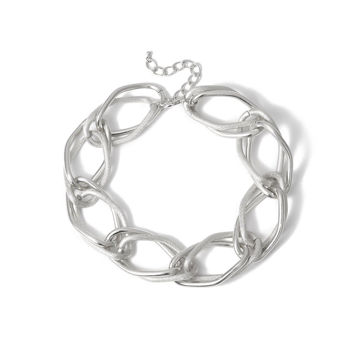 Layered metal chain choker necklace
