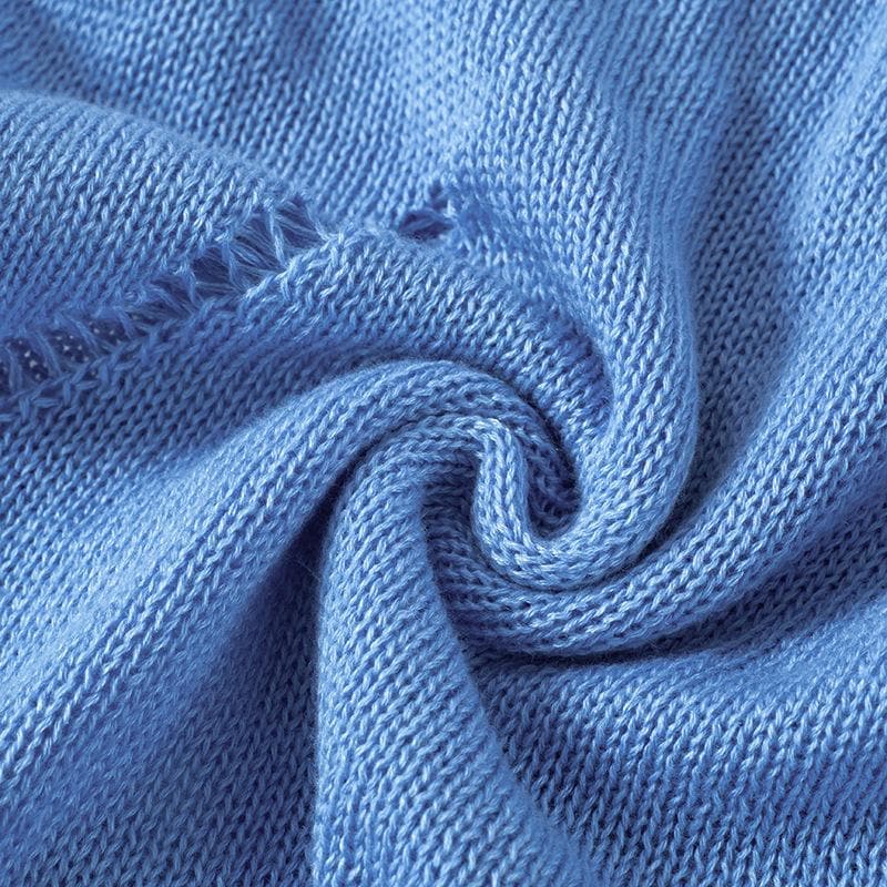 Halter knitted drawstring self tie slit maxi skirt set