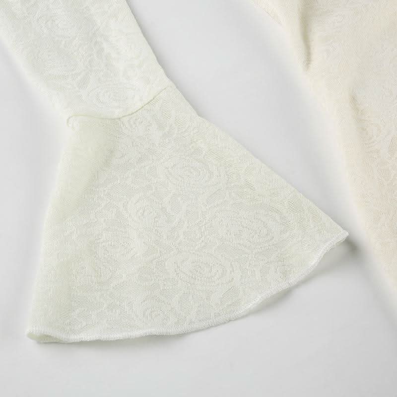 V neck long sleeve lace bowknot maxi dress