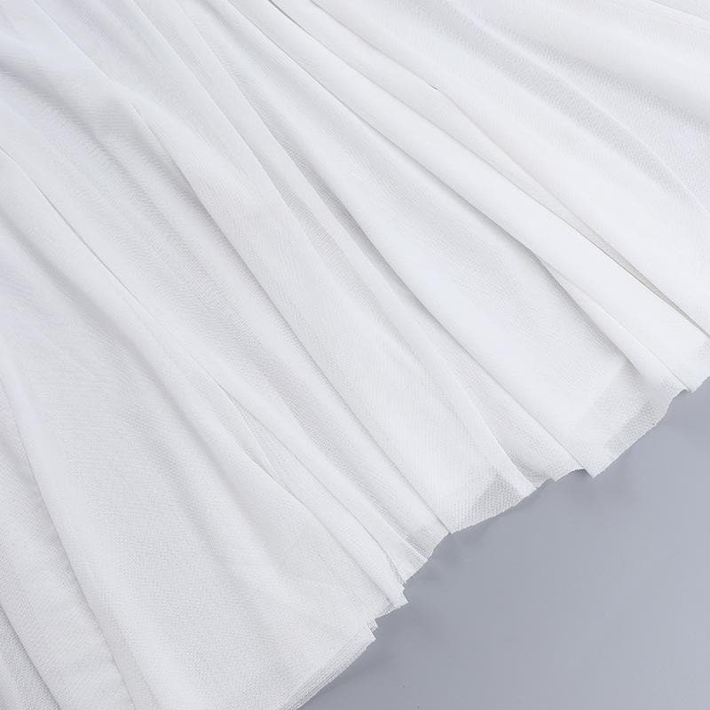 Mesh patchwork solid stitch tube maxi dress