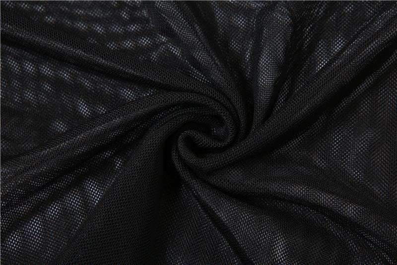 Ruffle v neck mesh patchwork solid cap sleeve backless top
