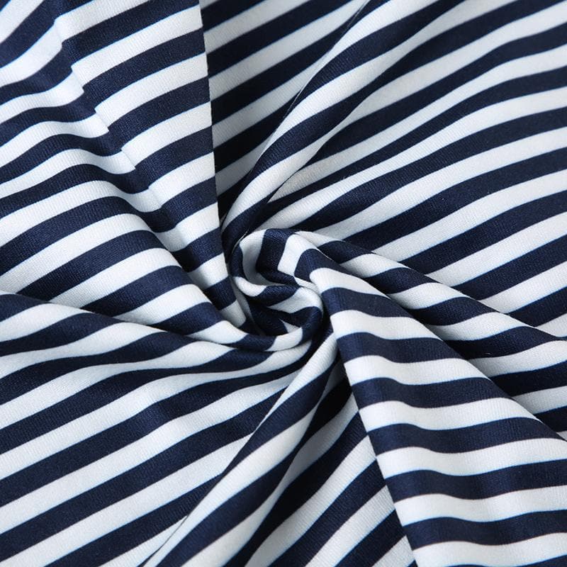 Striped print backless tube top