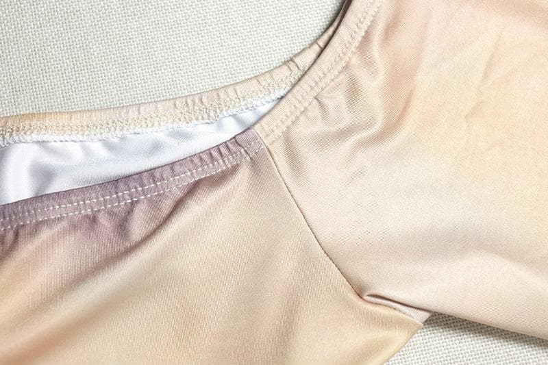 Long sleeve off shoulder gradient hollow out jumpsuit