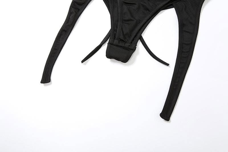 Ruffle self tie ruched cami bodysuit-final-sale