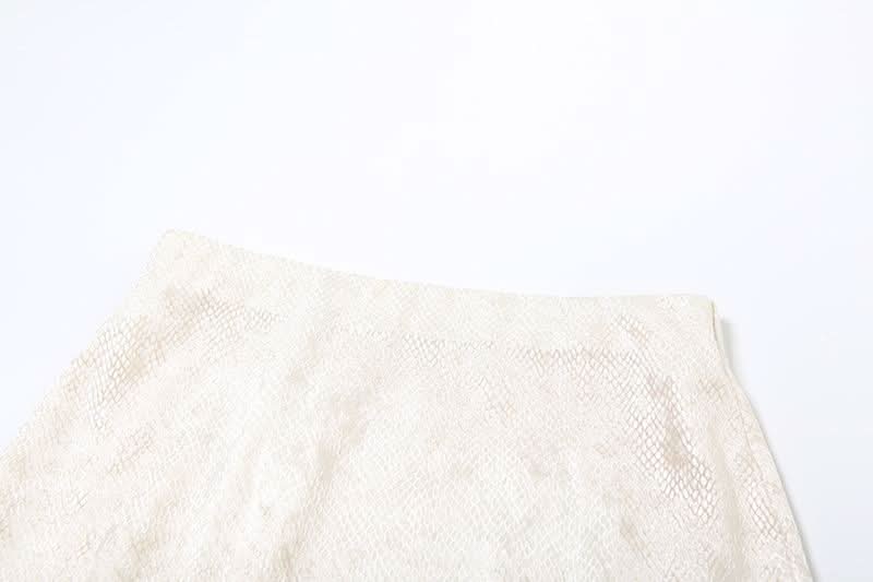Fluffy textured solid patchwork mini skirt