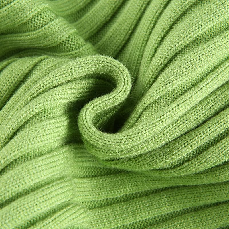 Button fluffy turnover collar knitted long sleeve cardigan top