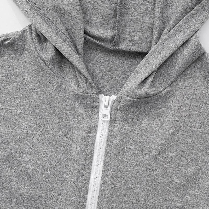 Hoodie zip-up contrast sports pants set