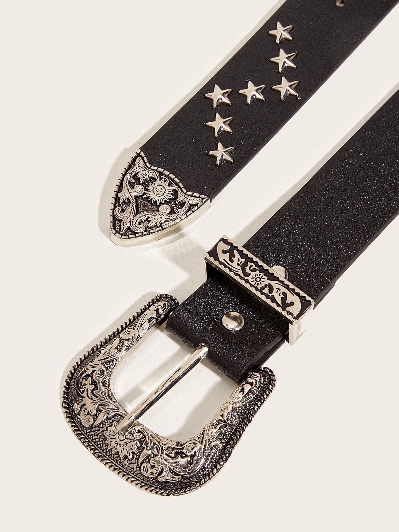 Star PU leather adjustable belt