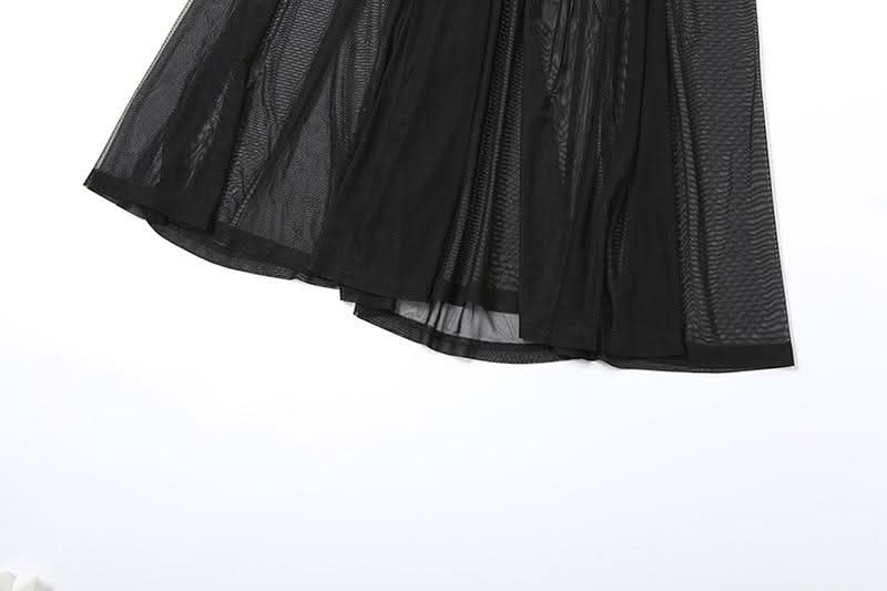 Long sleeve off shoulder ruched mesh maxi dress