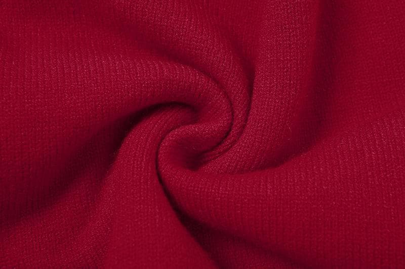 Knitted long sleeve contrast crewneck top