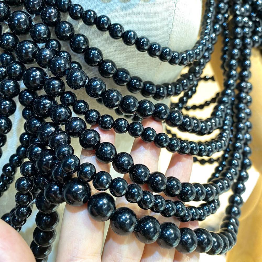 Beaded high neck hollow out metal chain cut out top