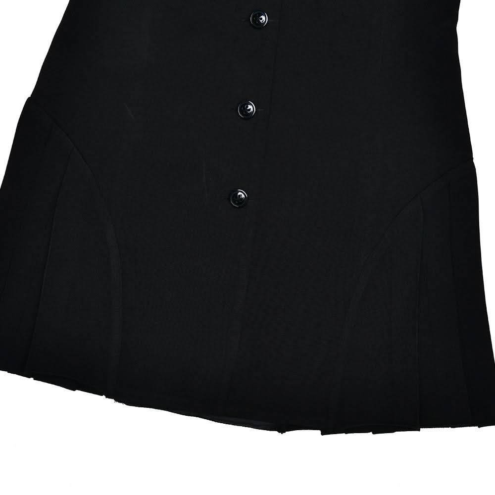 Halter deep V neck button pleated backless mini dress