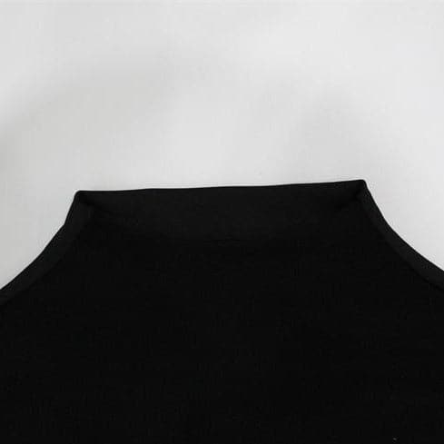 Long sleeve high neck mesh patchwork bodysuit
