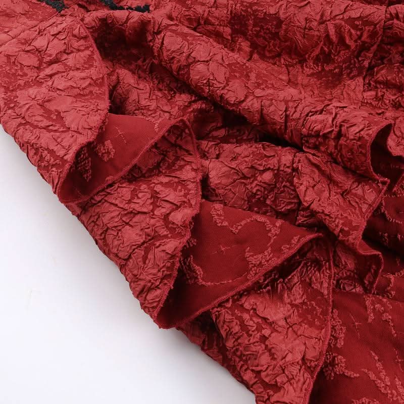 Lace up corset ruffle textured zip-up mini skirt