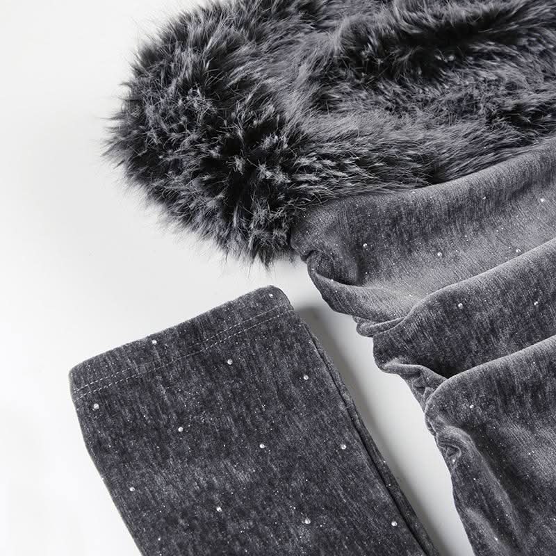 Fluffy gloves beaded tube mini dress