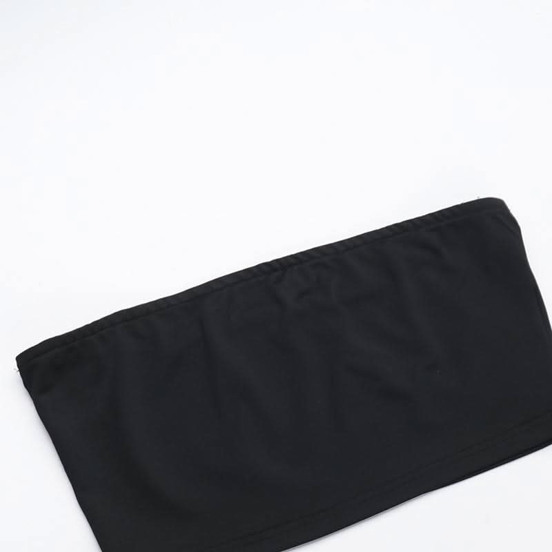 Irregular slit self tie solid tube midi skirt set