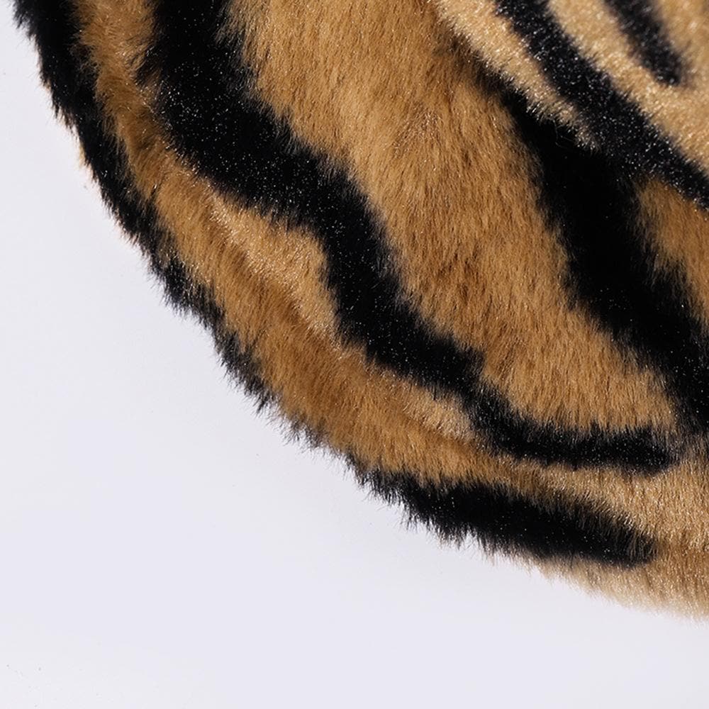 Zebra pattern fluffy fisherman bucket hat